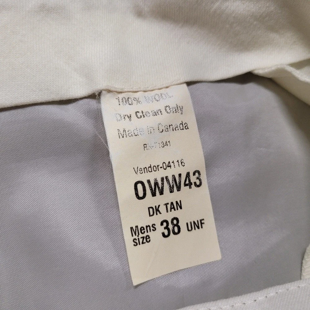 L.L. Bean Dress Pants Men 36x30 Brown Tan‎ Wool Classic Fit Chinos Trousers VTG